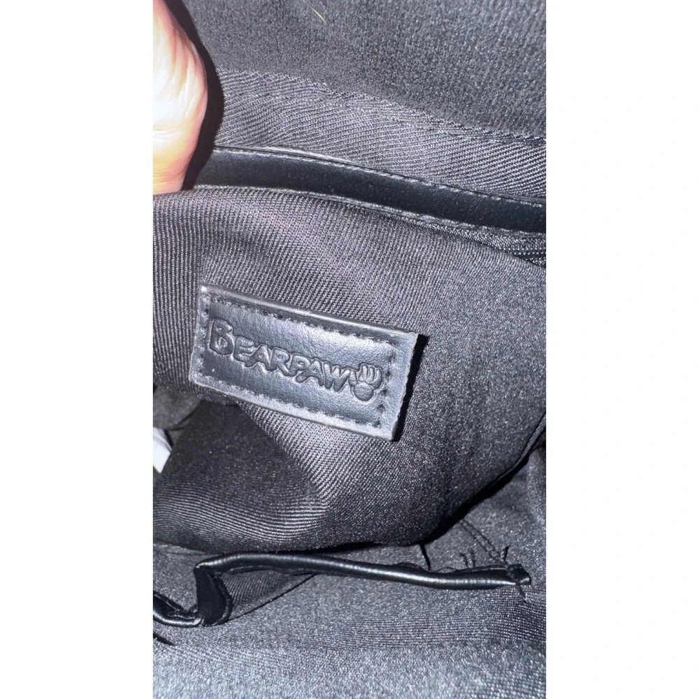 Bearpaw Sherpa Faux Shearling PVC Backpack Black Cream BWBBPW0001 NWT‎ 9.5x11x3